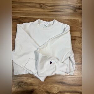 Champion White Cropped Sweatshirt